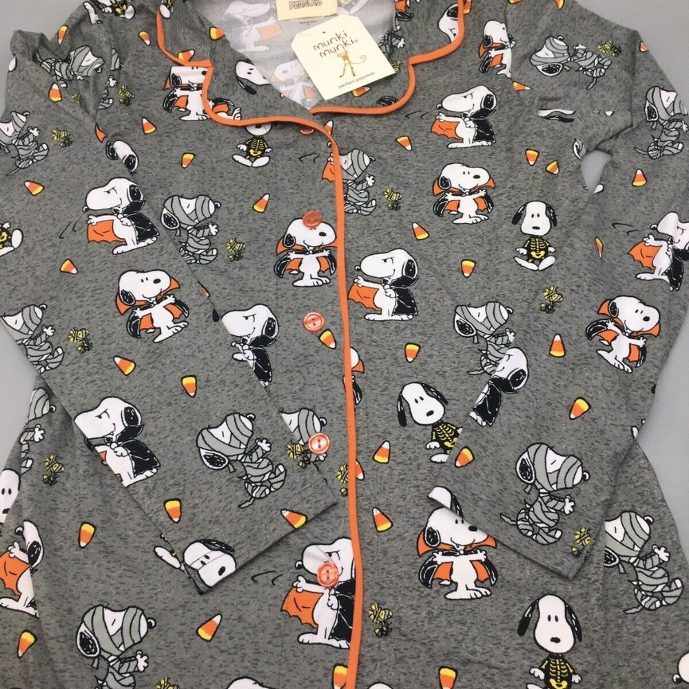 2pc Munki Munki Halloween Snoopy Costume Womens Pajama Set Lounge Size MEDIUM - Picture 3 of 12